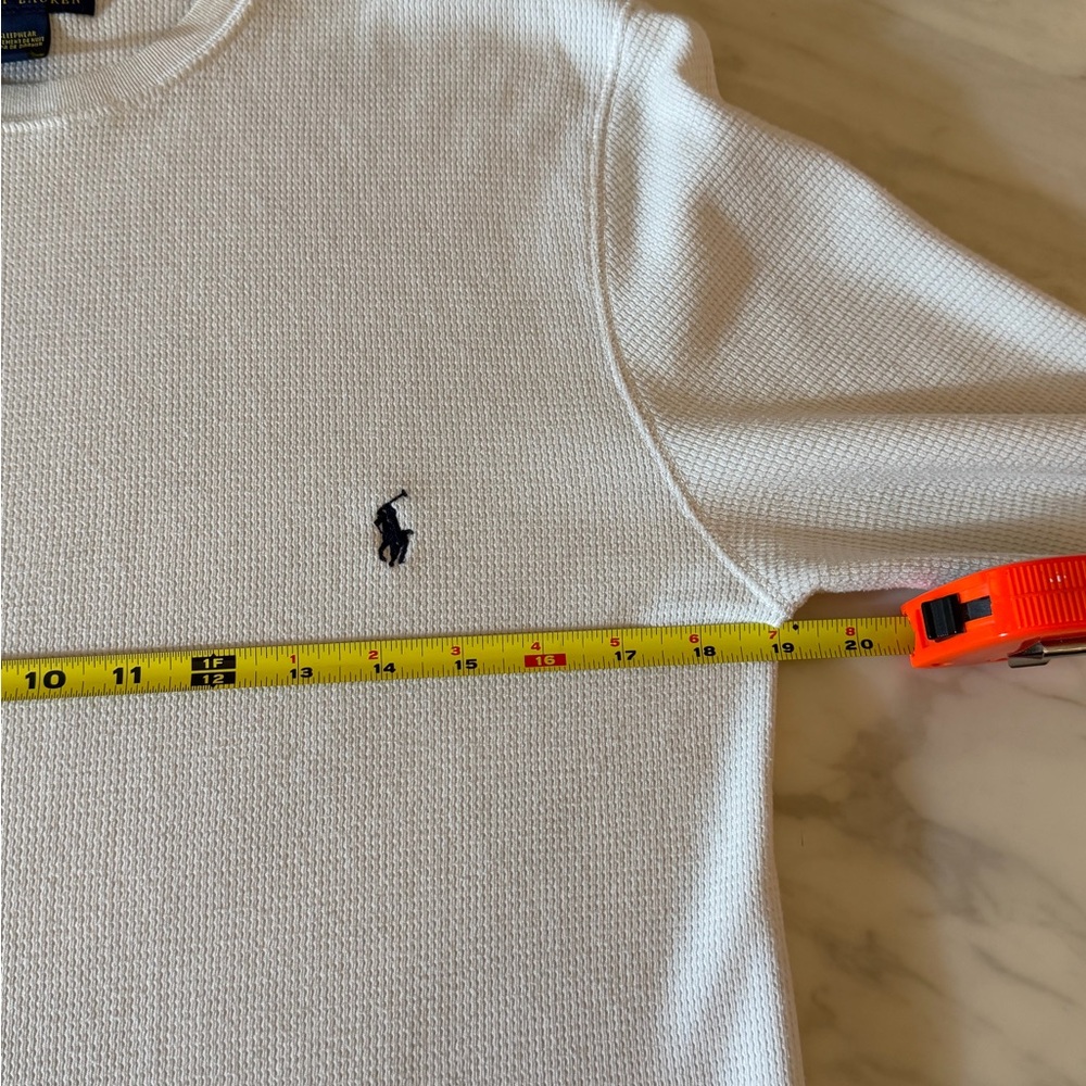 Polo Ralph Lauren Waffle Knit Long Sleeve Shirt Men’s Medium White Sleepwear - Picture 6 of 8
